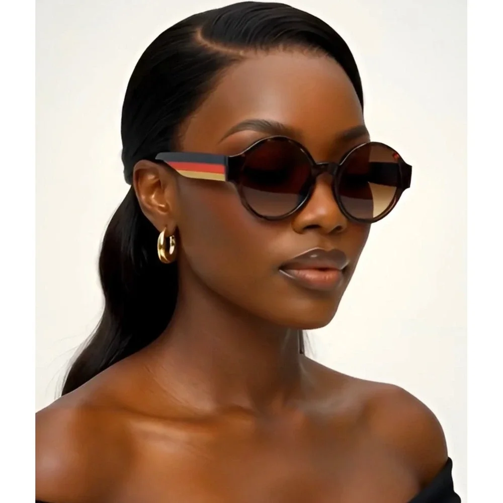 Tortoise Sunglasses‎ Brown Gradient Lens Red Accent Fashion Driving Lentes Gafas
